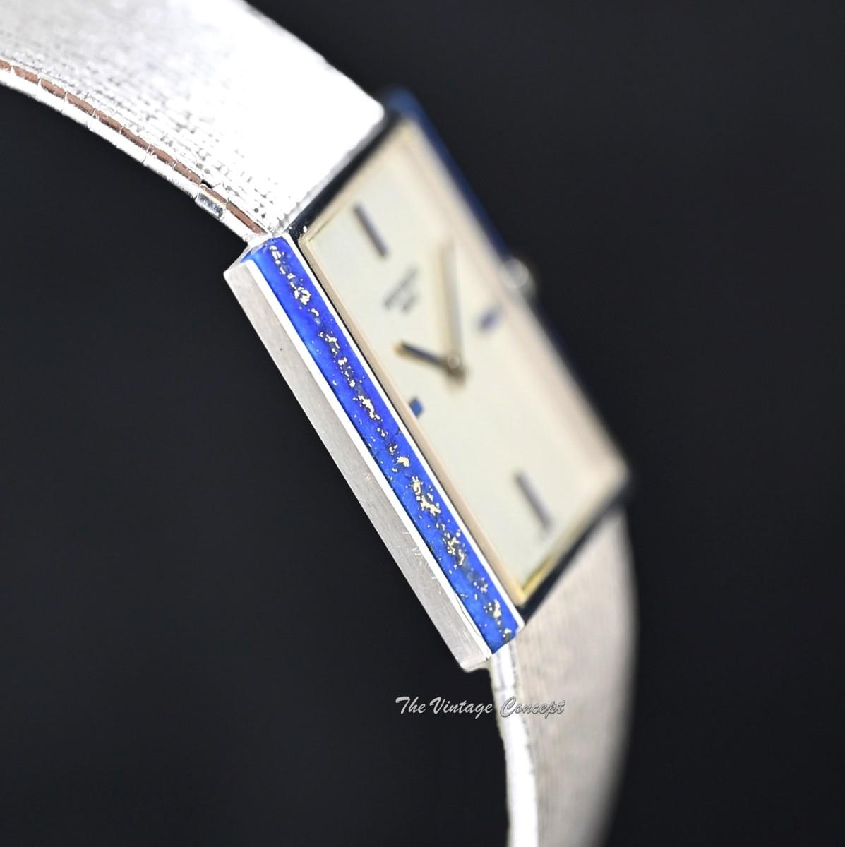 Patek Philippe Gondolo 18K White Gold Silver Dial Lapis Bezel 3578/1 Manual Wind