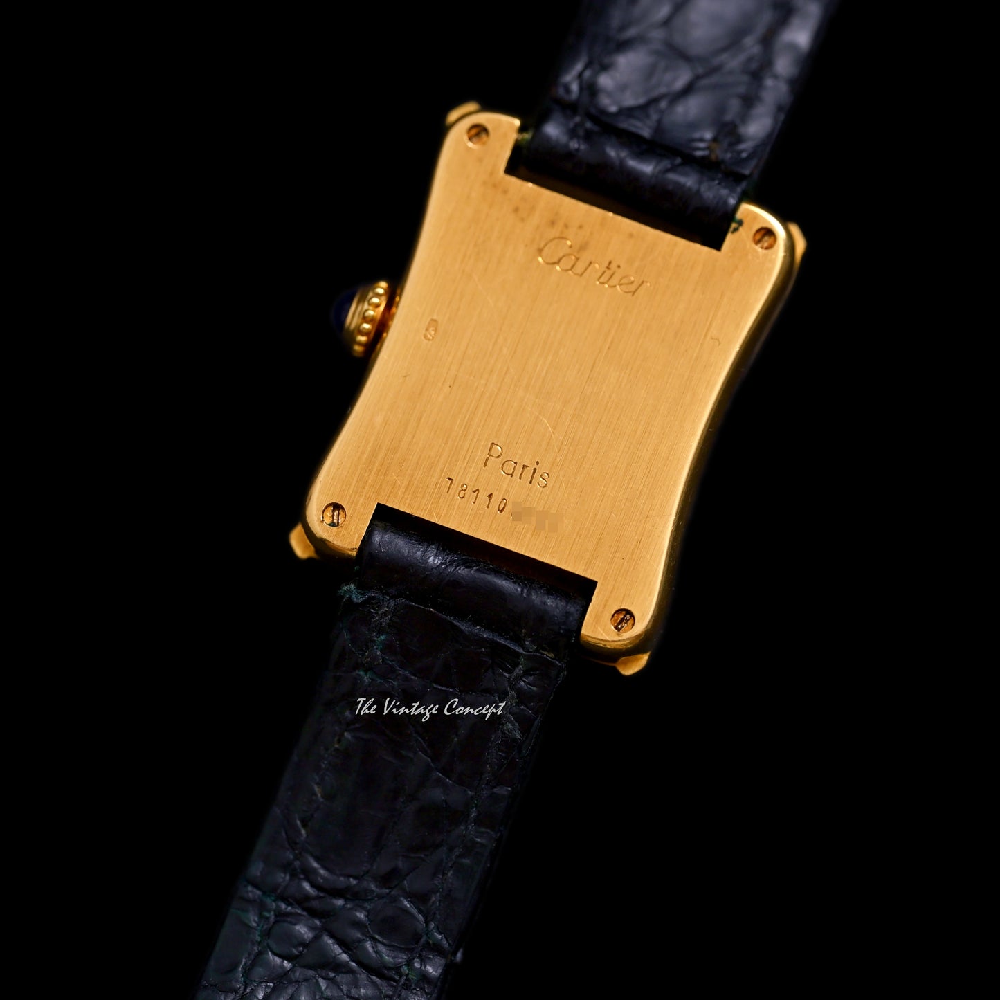 Cartier 18K Yellow Gold Bamboo Coussin SM Size Manual Ref. 78110
