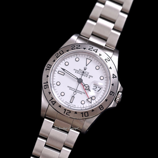 Rolex Steel Explorer II White Dial w/ Original Paper & Booklet Ref. 16570