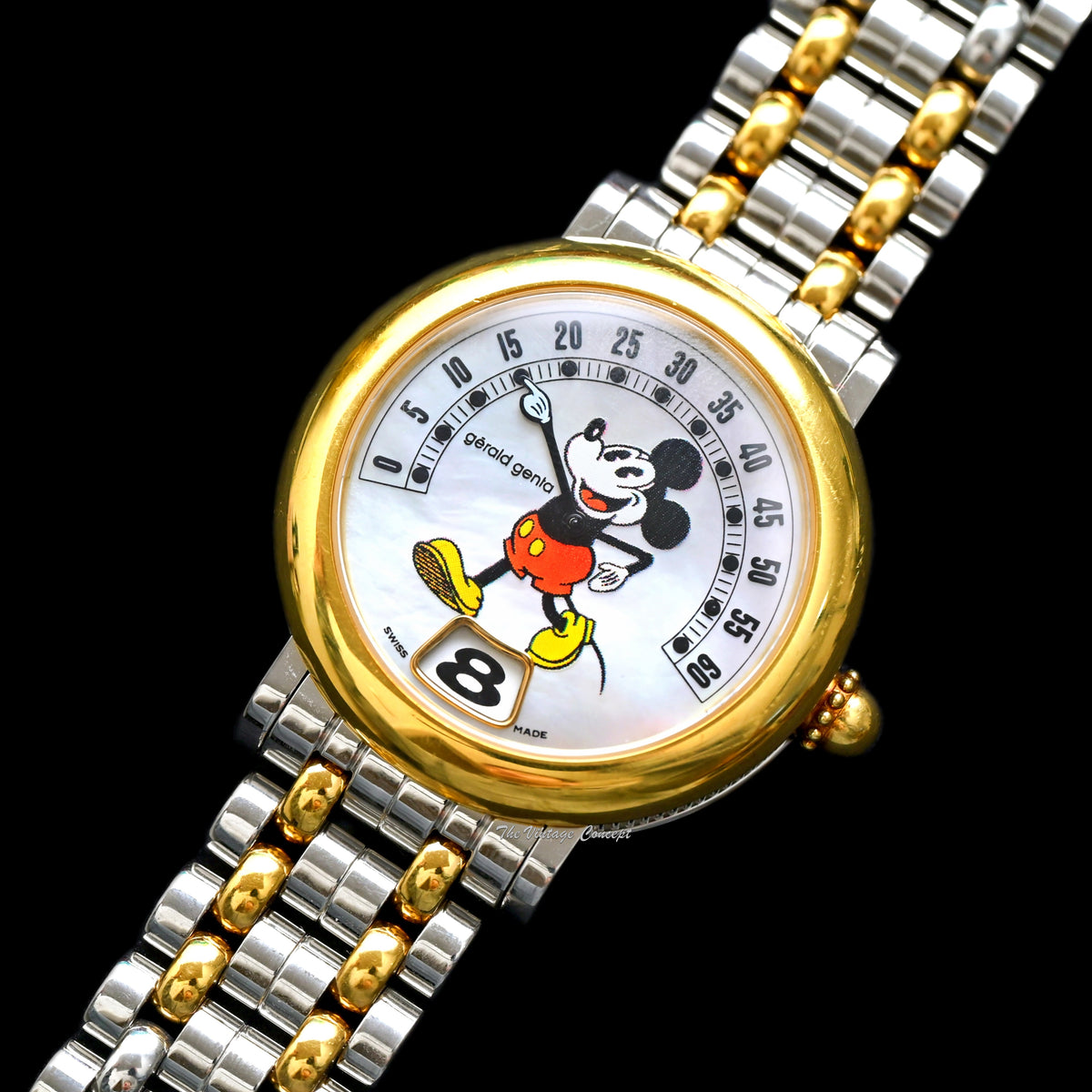 Gerald Genta Disney Fantasy Retro Two-Tone Mickey Mouse Mother of Pear ...