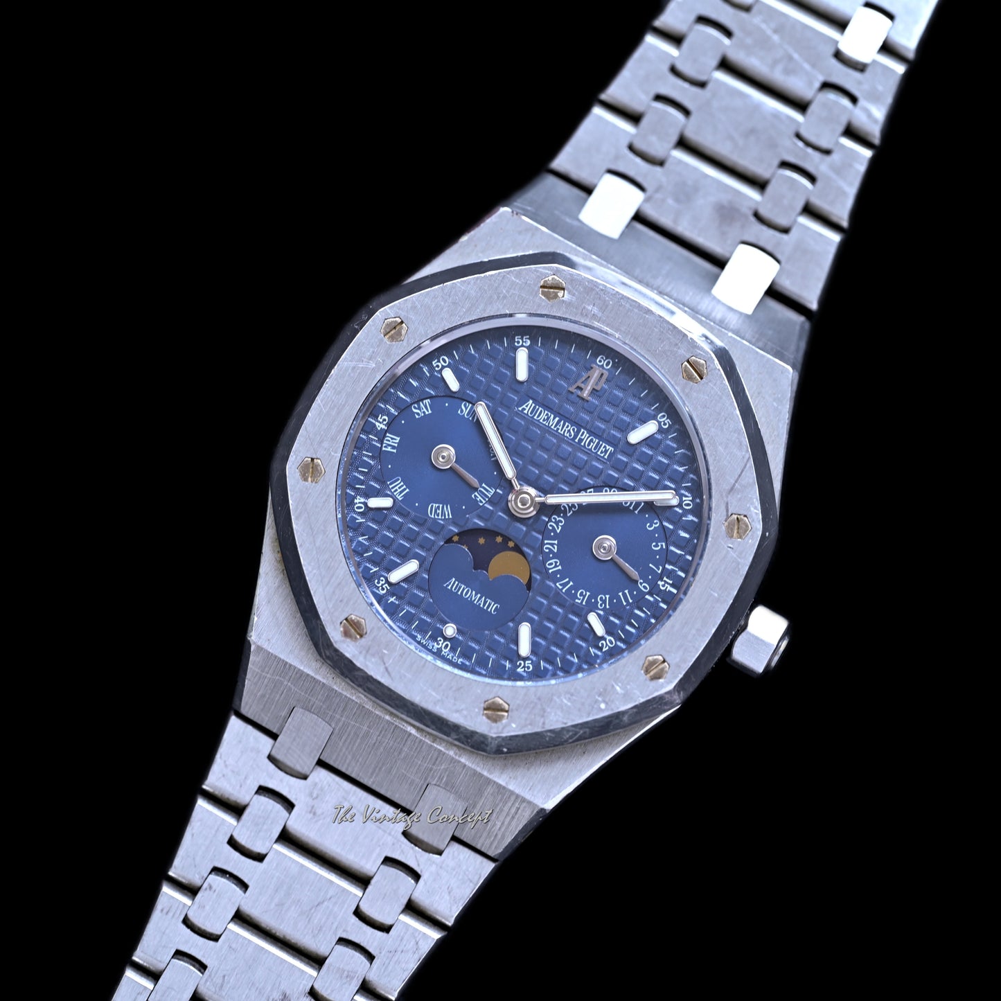 Audemars Piguet Steel Royal Oak Blue Dial with Day-Date Moonphase Automatic Ref. 25594 (SOLD)