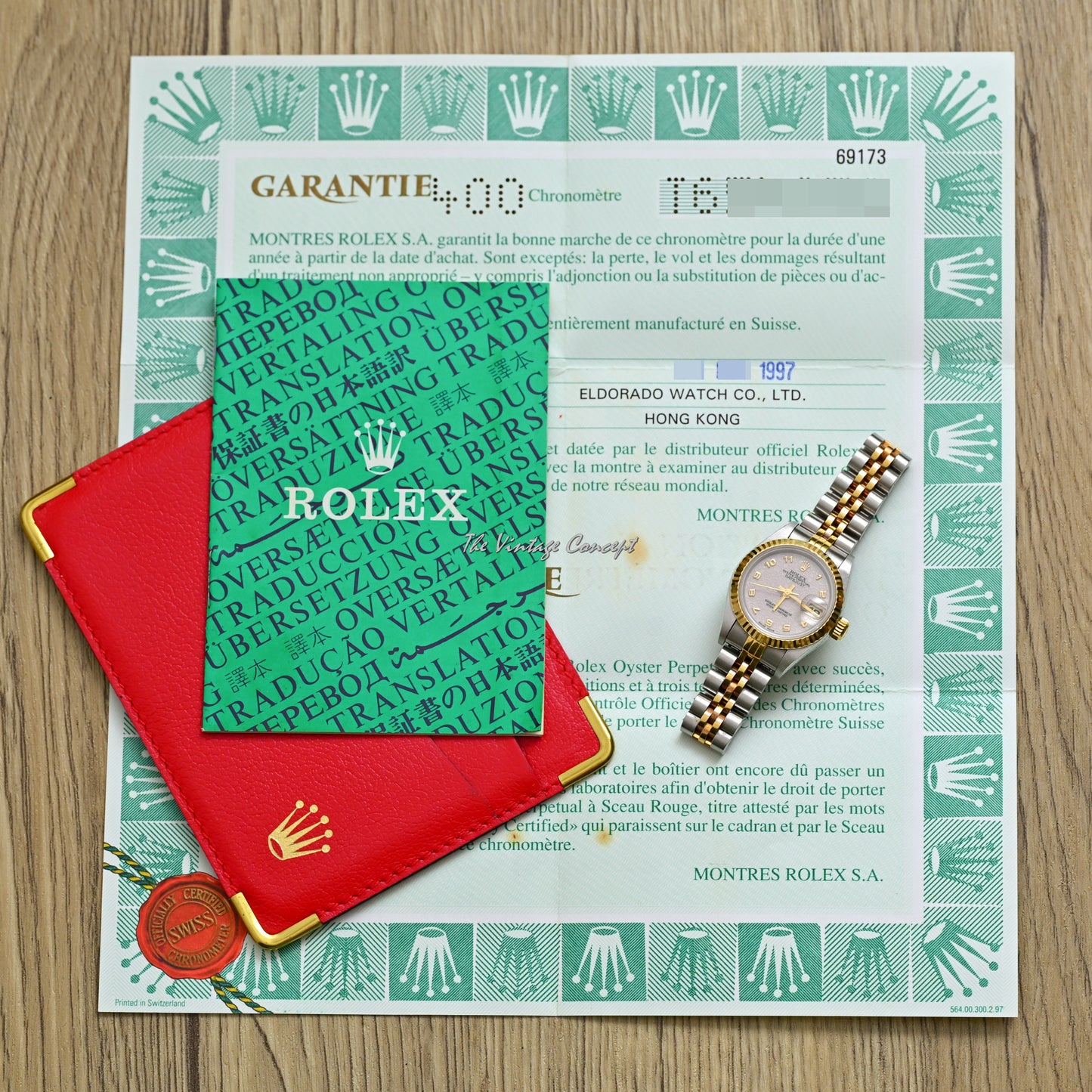 Rolex Two-Tones Lady Datejust Computer Dial with Arabic Indexes w/ paper Ref. 69173