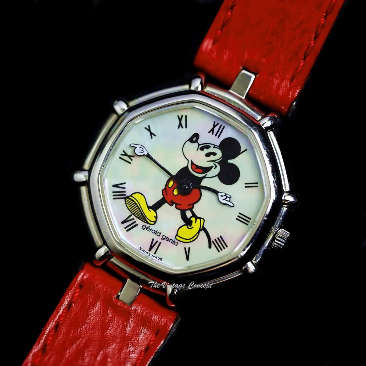 Gerald Genta Disney Mickey Mouse Mother of Pearl Dial 2850 Quartz (Full Set)