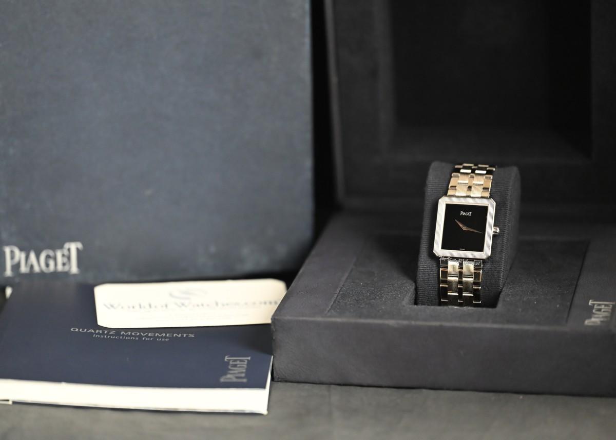 Piaget 18K White Gold Onyx Dial Quartz 50154 M601D (Box Set)