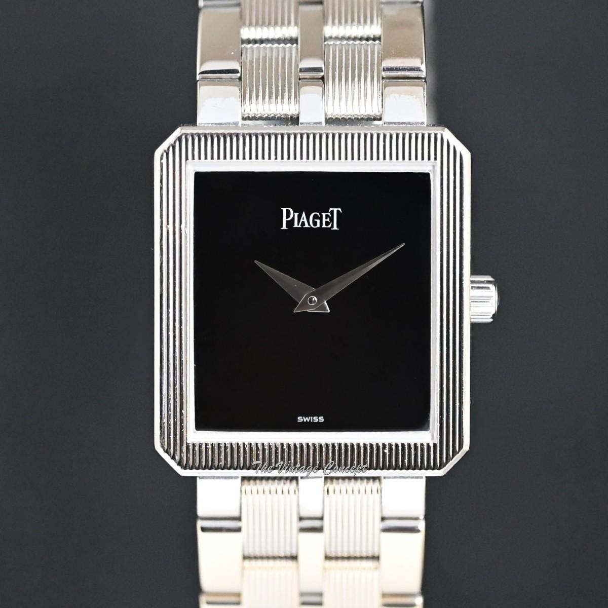 Piaget 18K White Gold Onyx Dial Quartz 50154 M601D (Box Set)