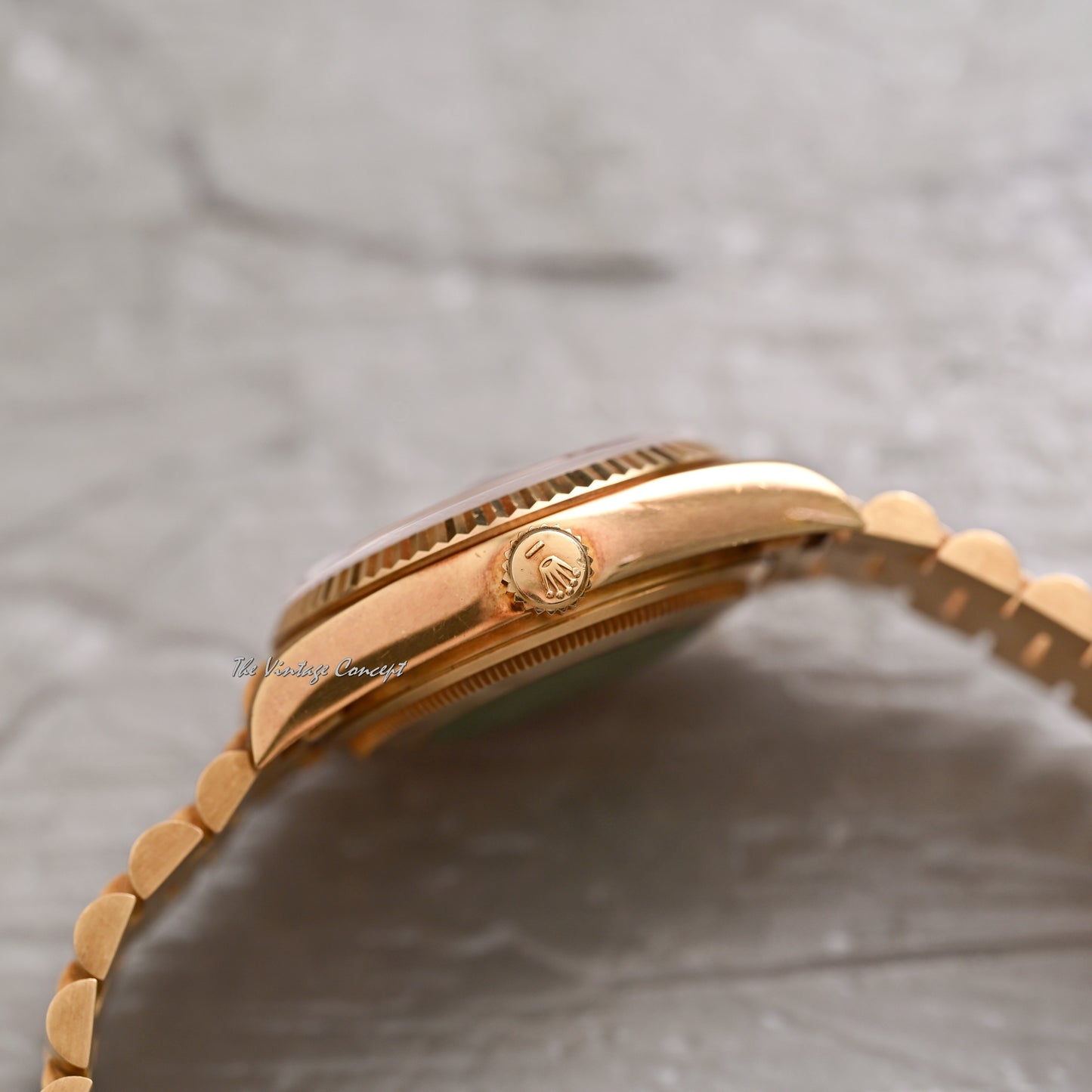 Rolex 18K Yellow Gold Day-Date Ombre Blue Dial with Diamond Indexes Ref. 18038
