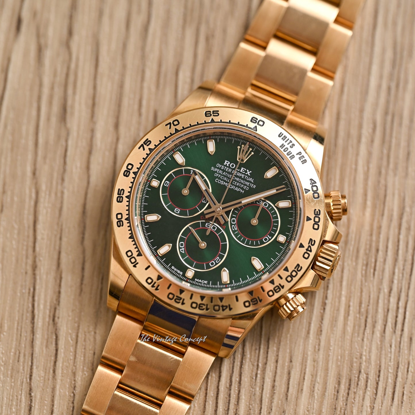Rolex 18K Yellow Gold Daytona Green Dial “John Mayer” w/ full set Ref. 116508