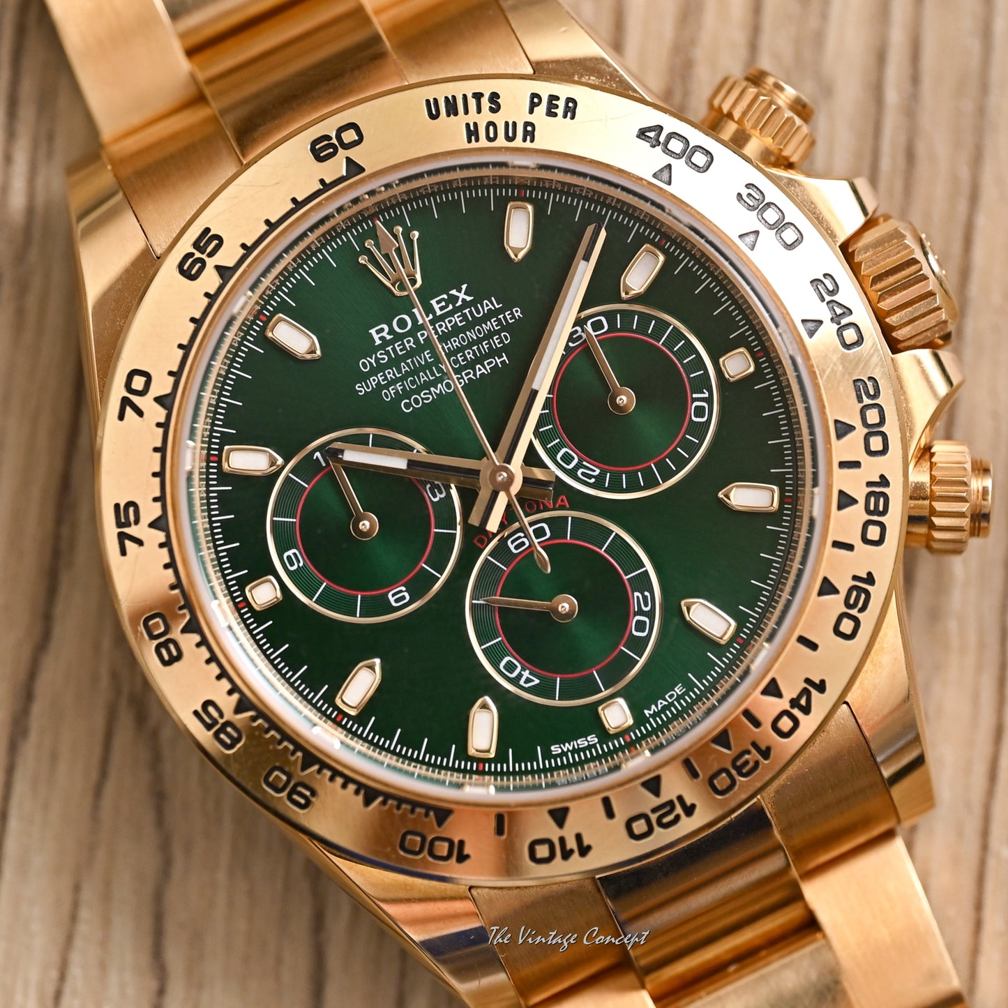 Rolex 18K Yellow Gold Daytona Green Dial “John Mayer” w/ full set Ref. 116508