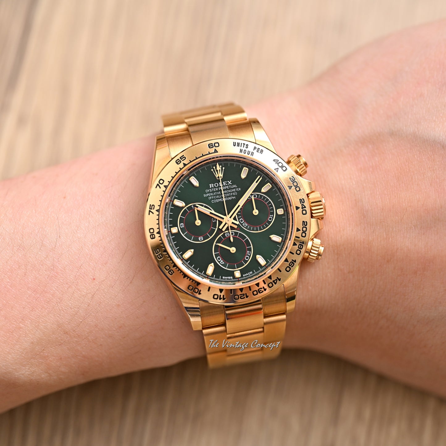 Rolex 18K Yellow Gold Daytona Green Dial “John Mayer” w/ full set Ref. 116508