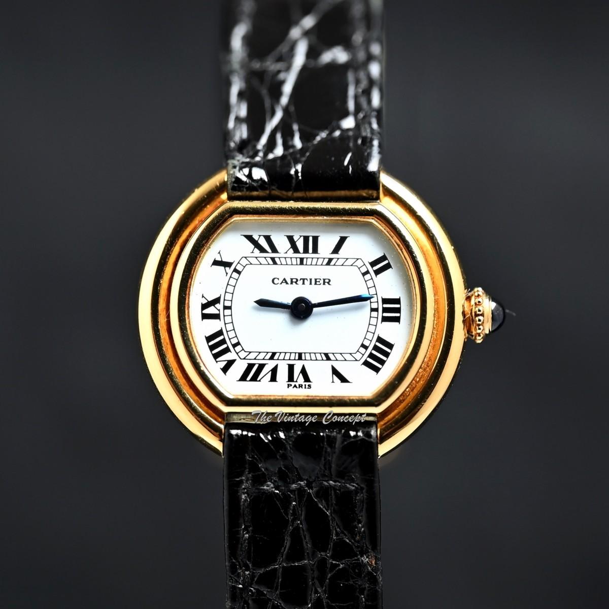 Cartier 18K Yellow Gold Ellipse Paris Dial Manual Wind 67081 w/ Original Guarantee  (SOLD)