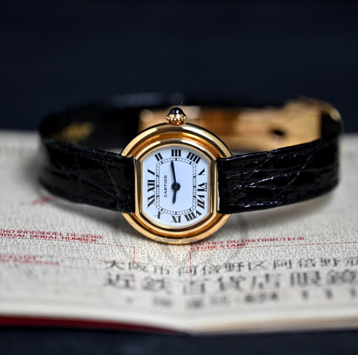 Cartier 18K Yellow Gold Ellipse Paris Dial Manual Wind 67081 w/ Original Guarantee  (SOLD)