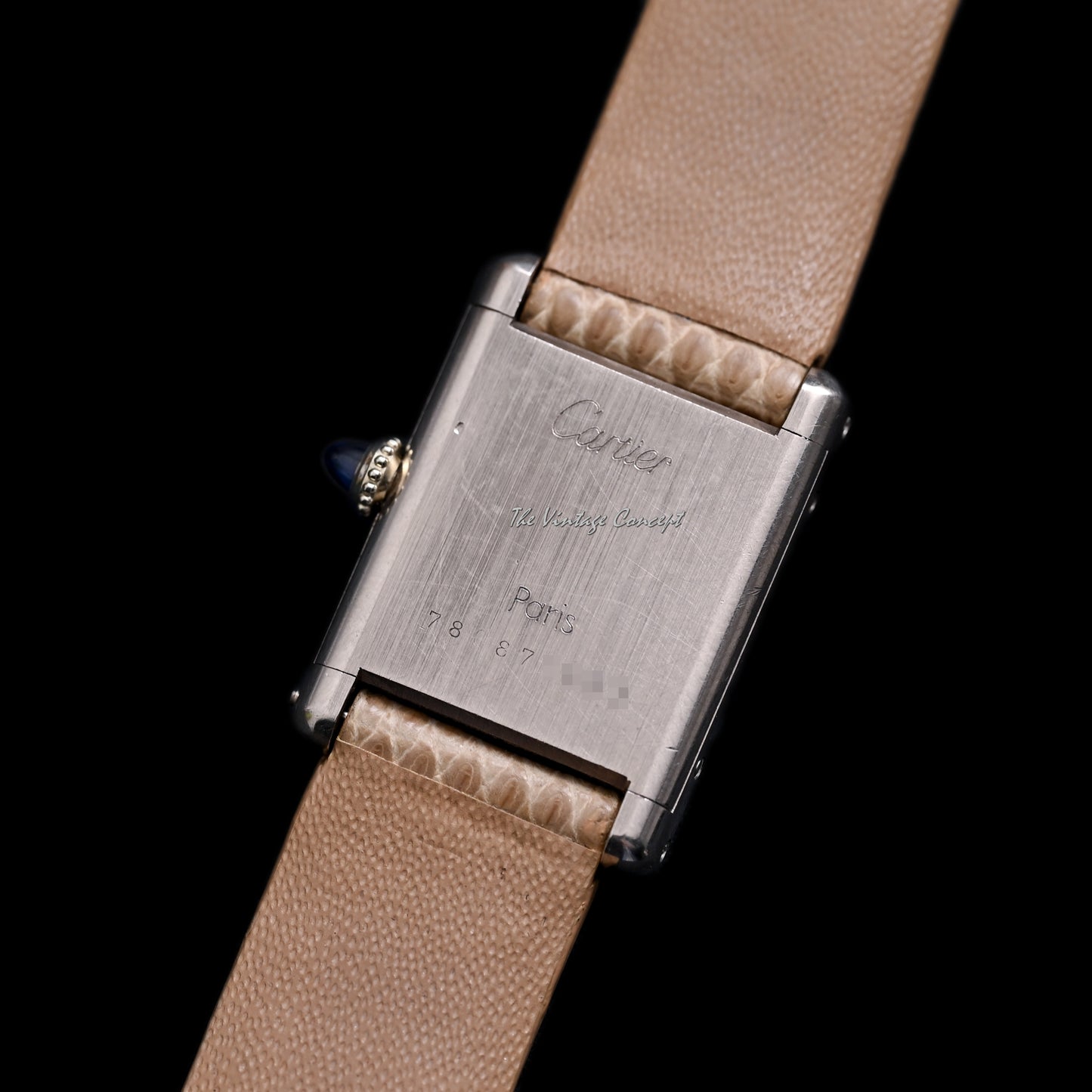 Cartier 18k White Gold Tank Paris Dial SM Size Manual Ref. 78087