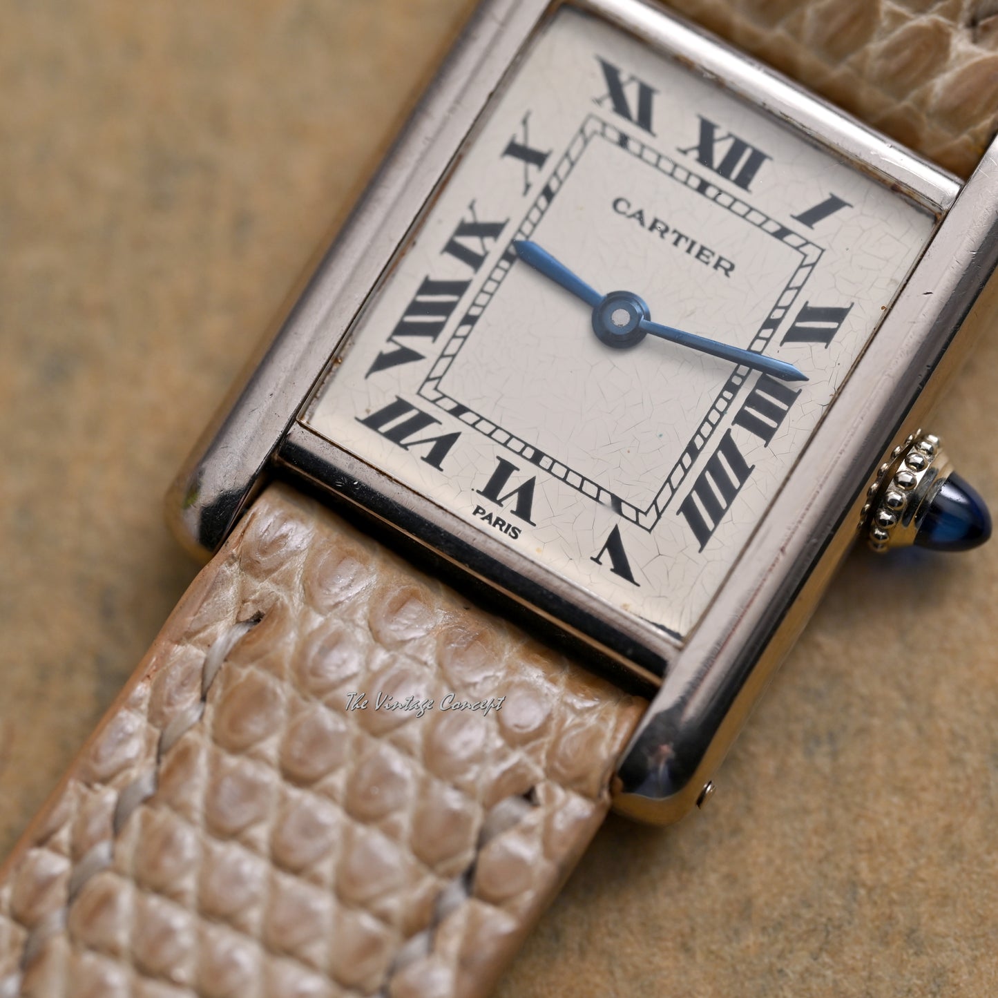 Cartier 18k White Gold Tank Paris Dial SM Size Manual Ref. 78087
