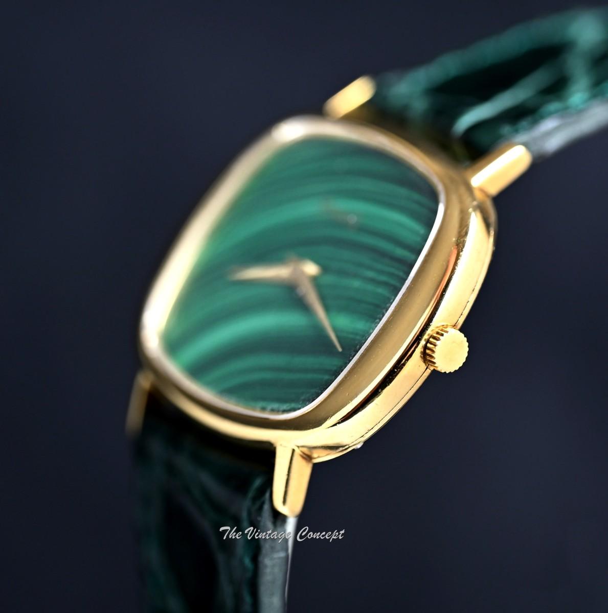 Piaget 18K Yellow Gold Cushion Malachite Stone Dial Manual Wind 9453