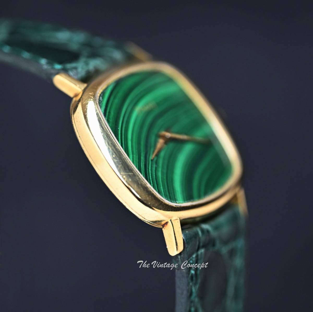 Piaget 18K Yellow Gold Cushion Malachite Stone Dial Manual Wind 9453