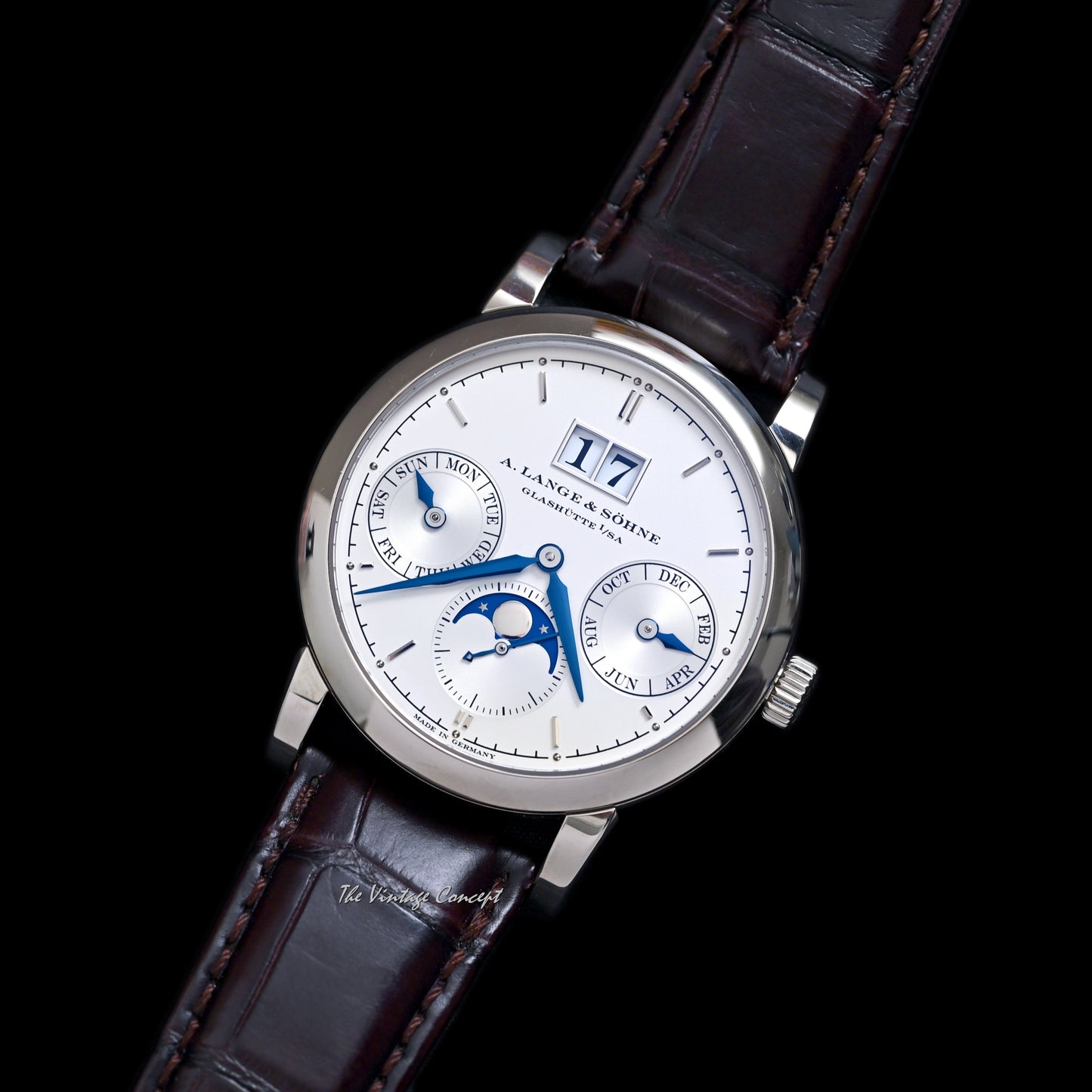 A.Lange&Söhne 18K White Gold Saxonia Annual Calendar w/ Full set Ref. 330.026 E / LS3303AP