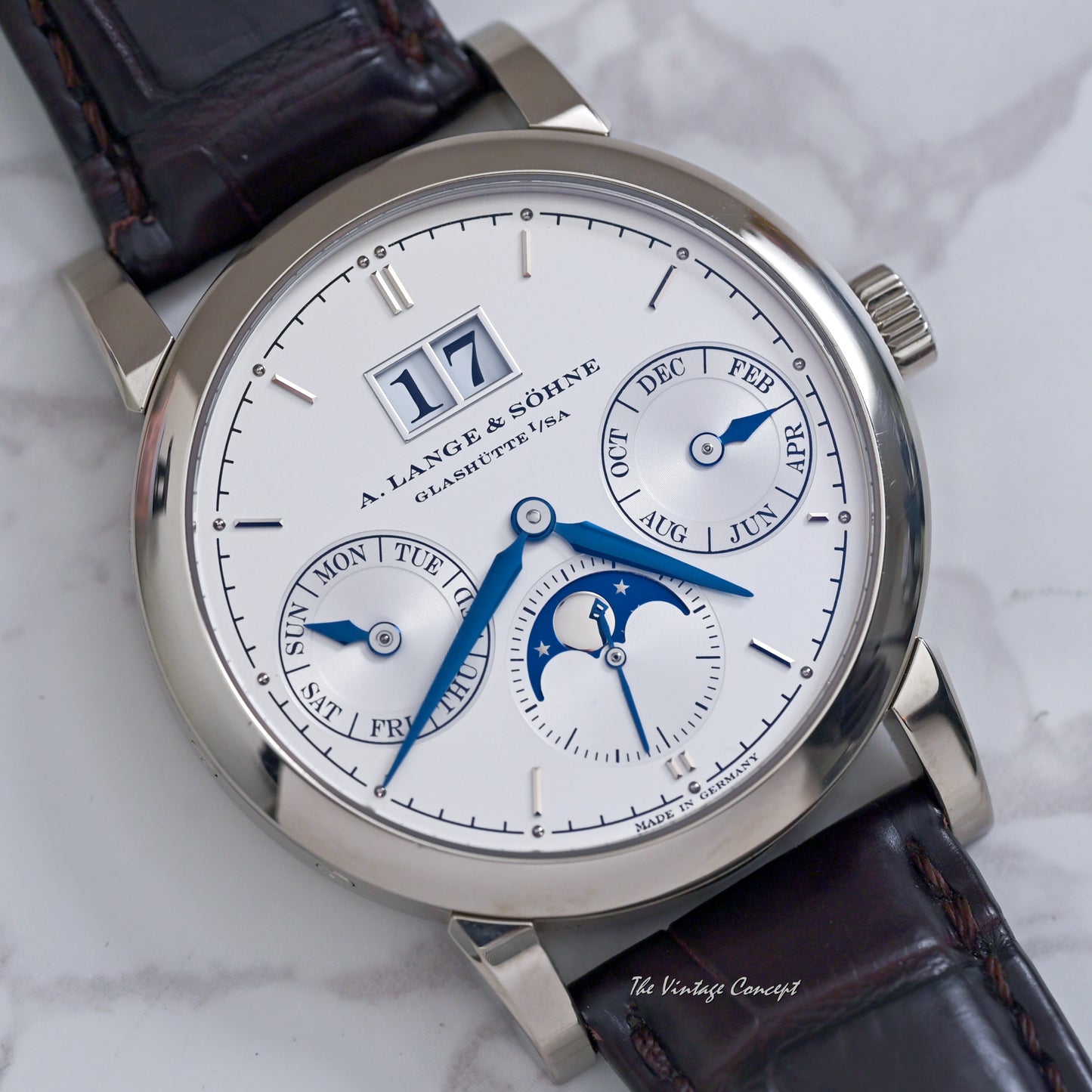 A.Lange&Söhne 18K White Gold Saxonia Annual Calendar w/ Full set Ref. 330.026 E / LS3303AP