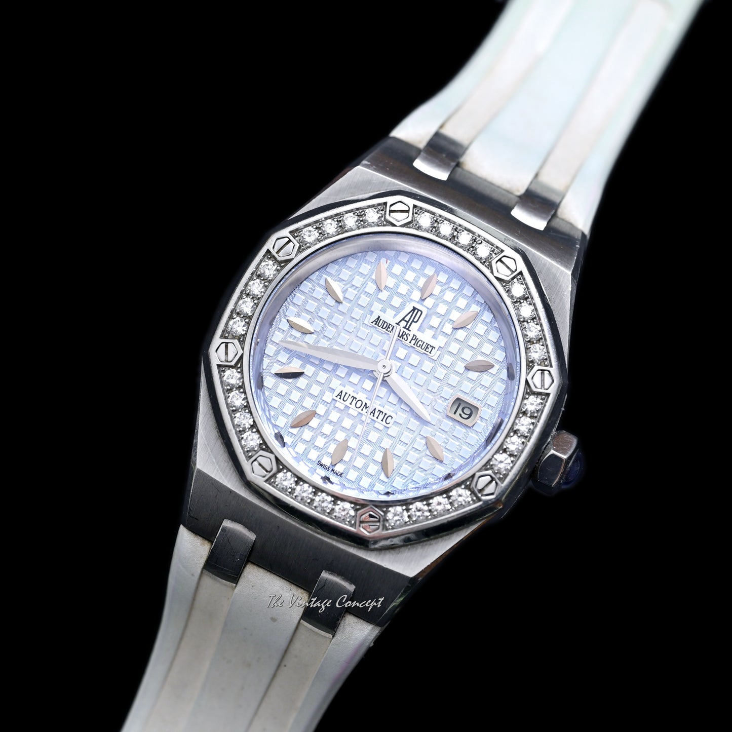 Audemars Piguet Steel Royal Oak Ice Blue Dial with Diamond Bezel Automatic Ref. 77321