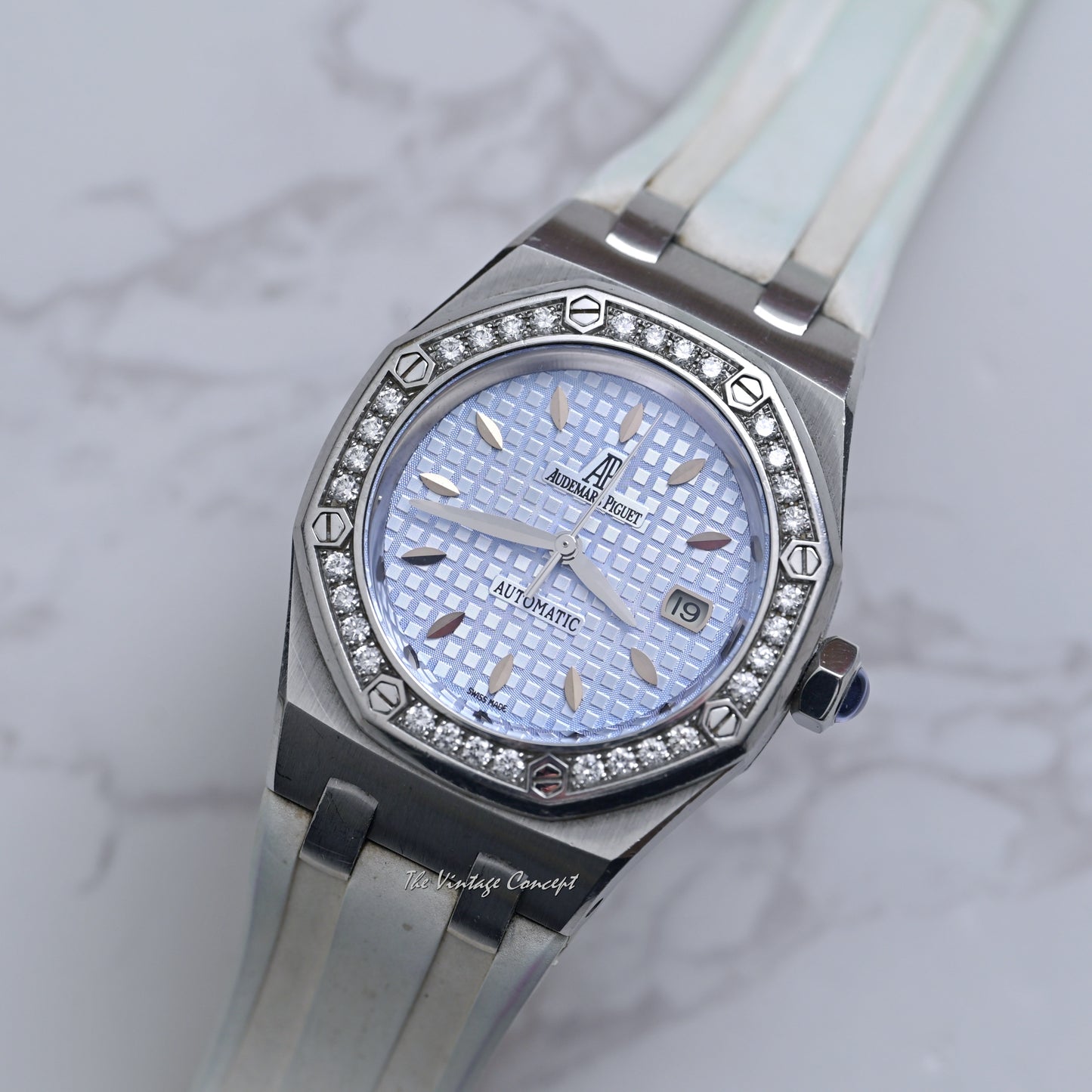 Audemars Piguet Steel Royal Oak Ice Blue Dial with Diamond Bezel Automatic Ref. 77321