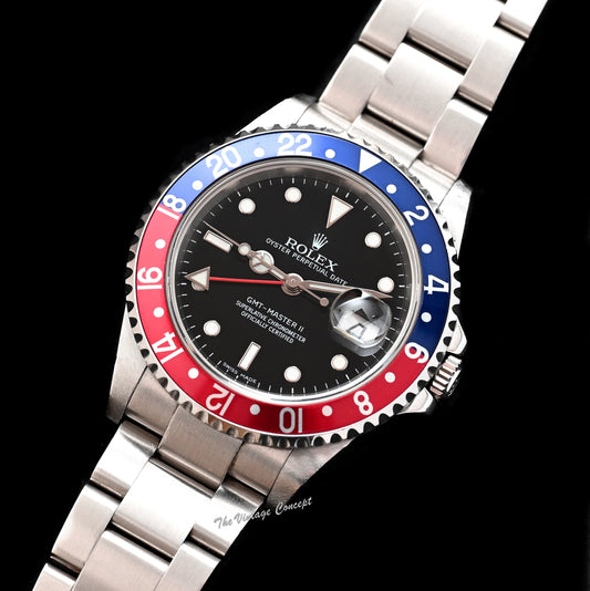 Rolex Steel GMT-Master II Pepsi 16710 w/ Original Paper & Tags