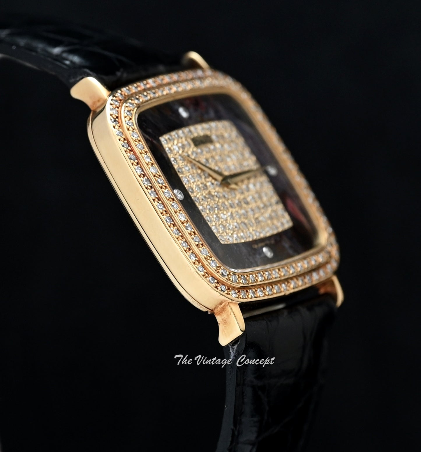 Piaget 18K YG Natural Stone Dial Diamond Bezel Quartz 7710 w/Guarantee & Repair Invoice  (ON HOLD)