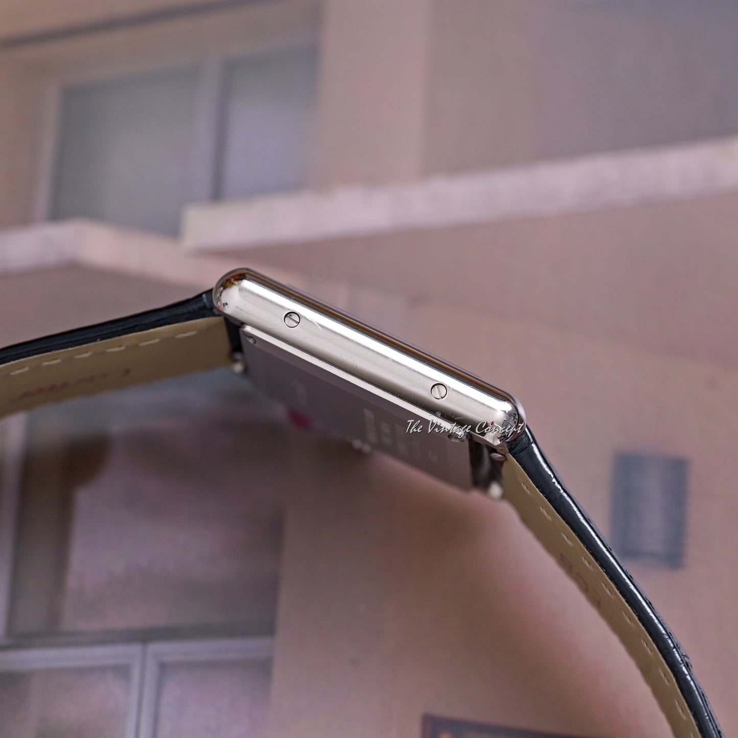 Cartier Steel Tank with Black Dial Quartz Ref. 4322