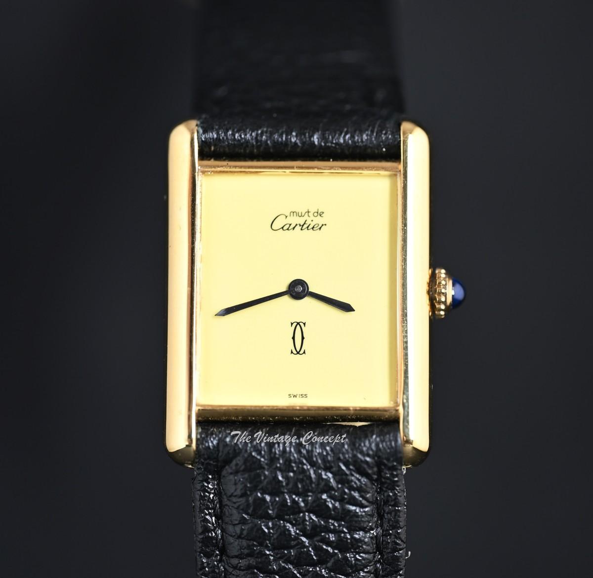 Must De Cartier Vermeil Gold Plated Silver Creamy Dial Manual Wind  (SOLD)