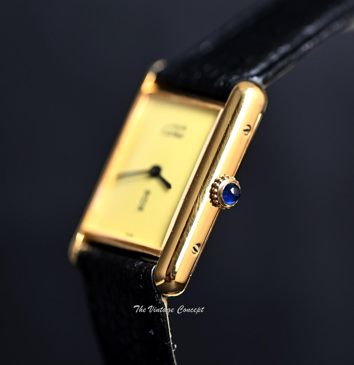 Must De Cartier Vermeil Gold Plated Silver Creamy Dial Manual Wind  (SOLD)