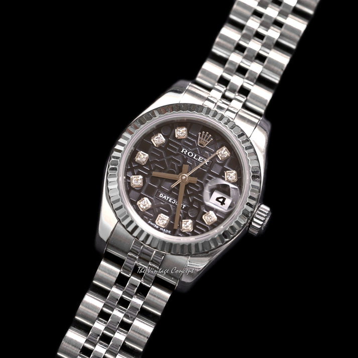 Computer Dial Rolex Lady Datejust Black Computer Dial with Diamond Indexes w/ paper ...
