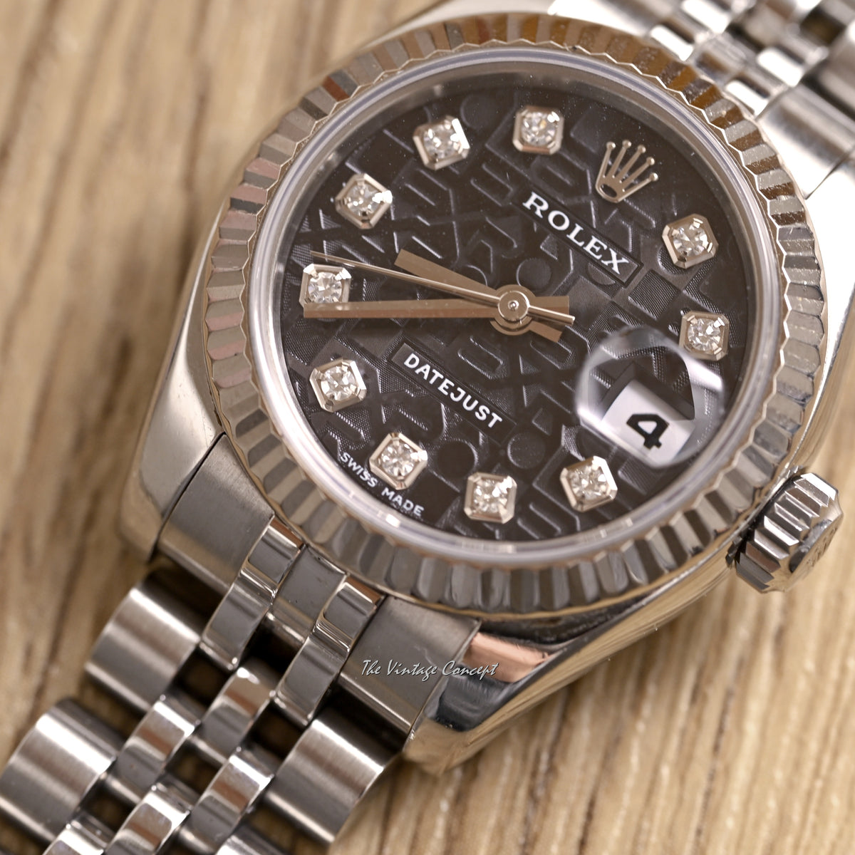 Computer Dial Rolex Lady Datejust Black Computer Dial with Diamond Indexes w/ paper ...