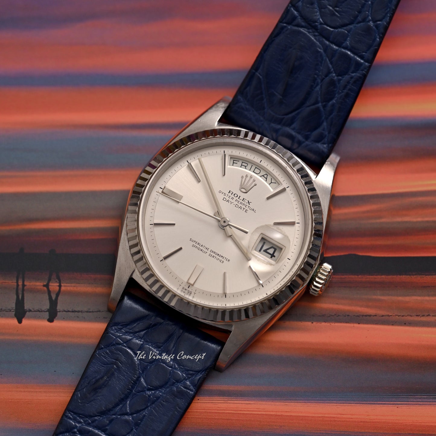 Rolex 18K White Gold Day-Date Silver Dial Ref. 1803 (Head Only)