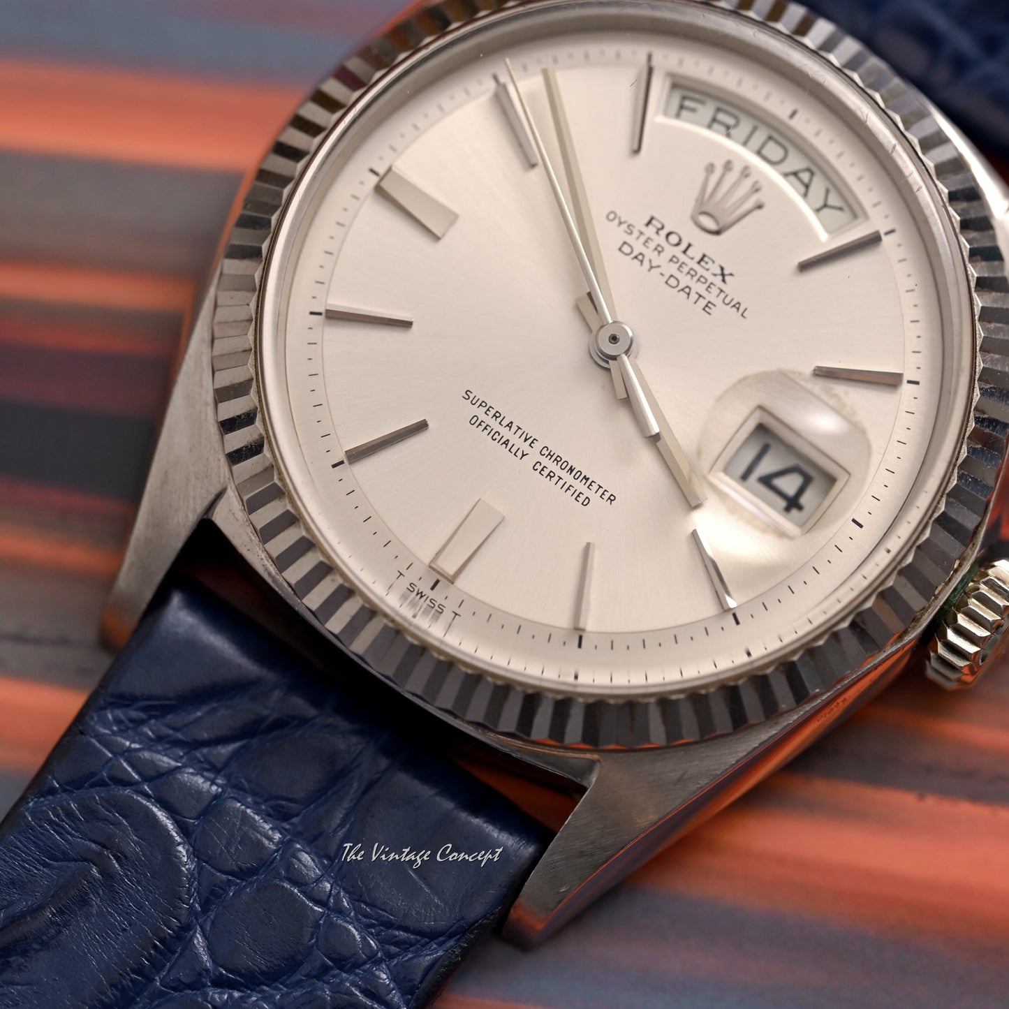 Rolex 18K White Gold Day-Date Silver Dial Ref. 1803 (Head Only)