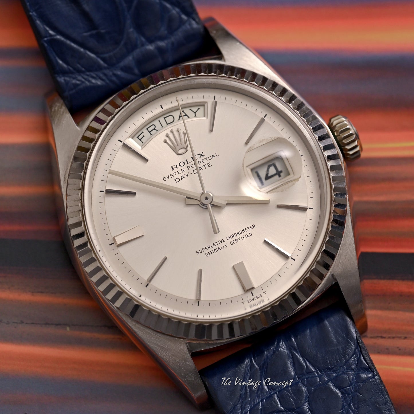 Rolex 18K White Gold Day-Date Silver Dial Ref. 1803 (Head Only)