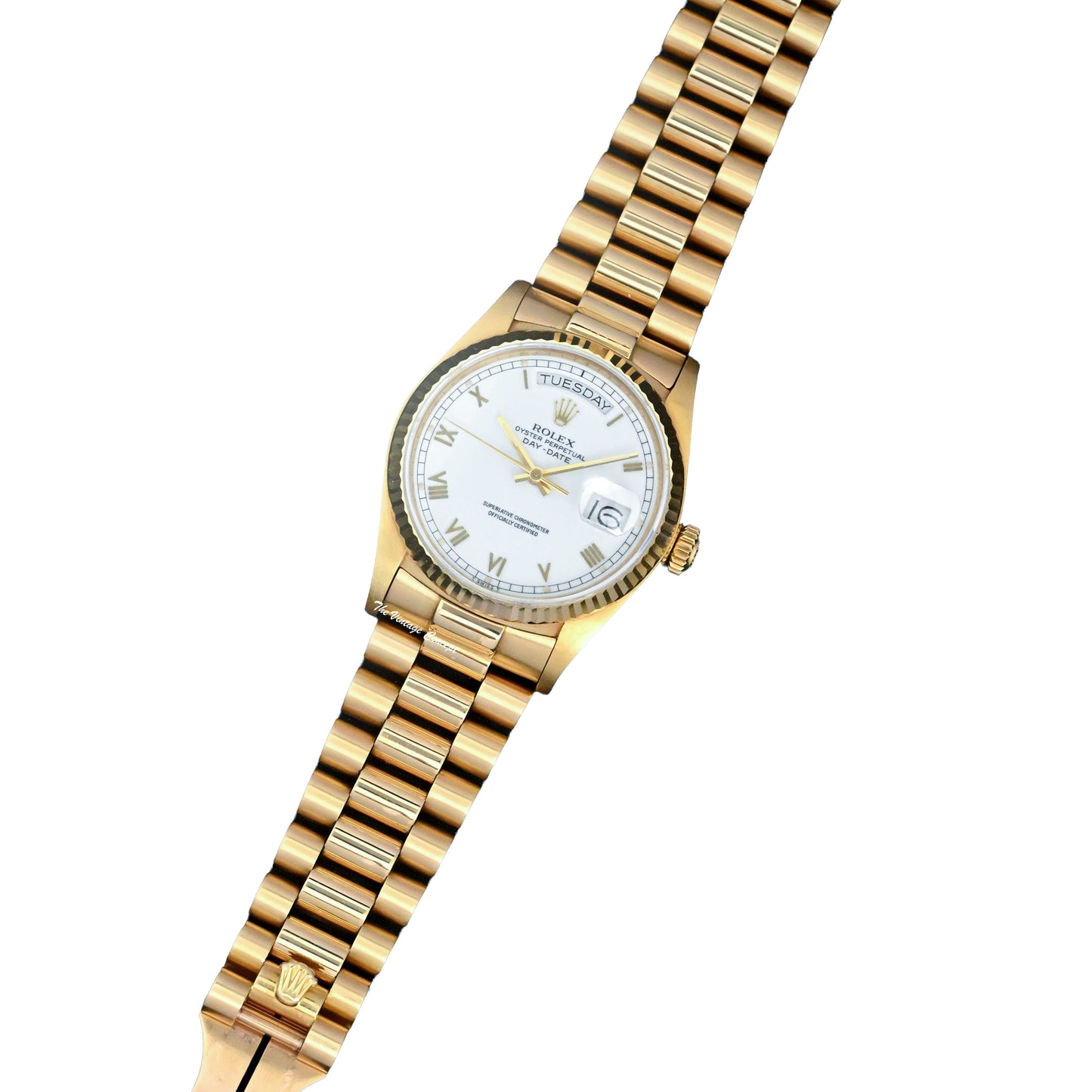 Rolex Day Date 18K Yellow Gold 18038 White Roman