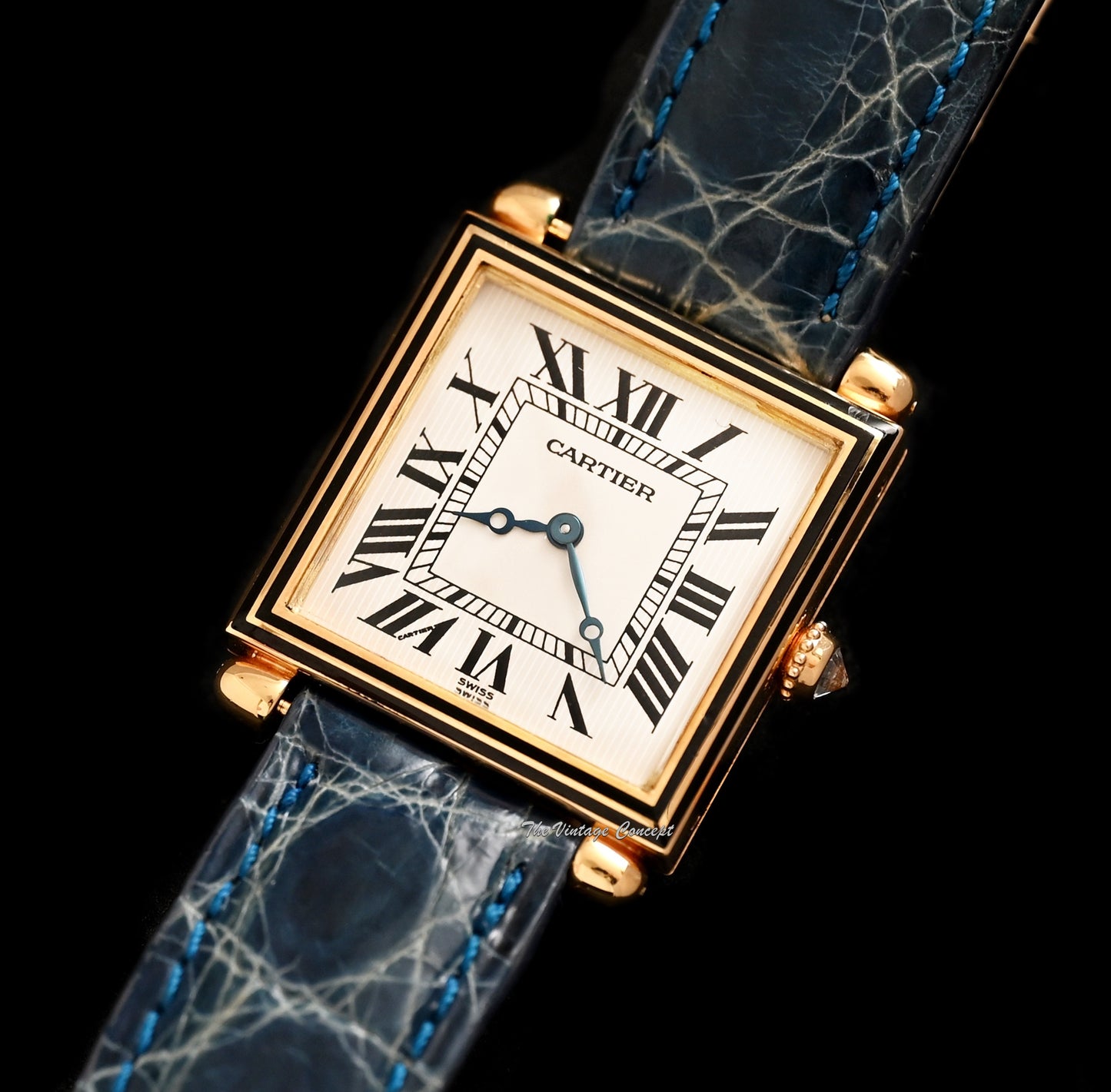 Cartier 18K Yellow Gold 1630 Quartz Tank Obus