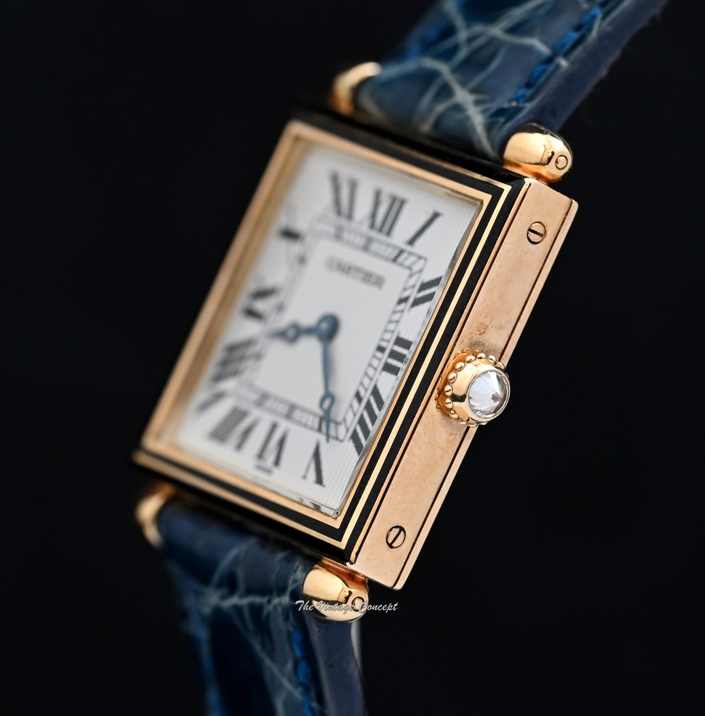 Cartier 18K Yellow Gold 1630 Quartz Tank Obus