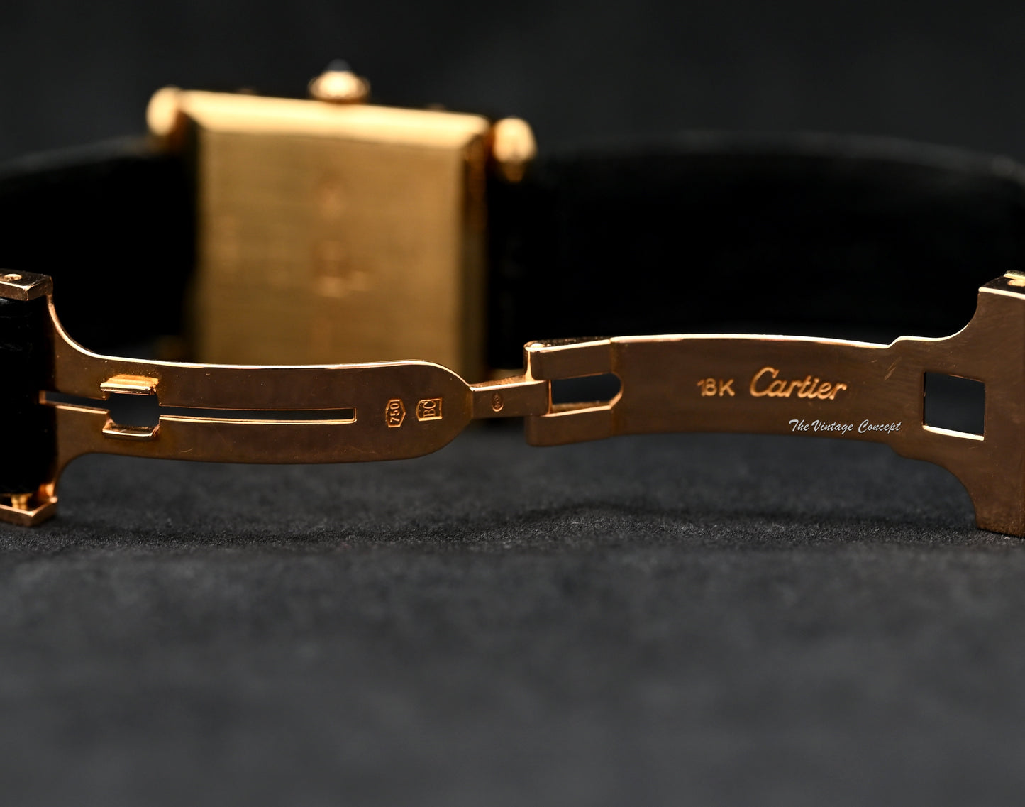 Cartier 18K Yellow Gold Square Montre Quadrant Quartz with Cartier Service Paper