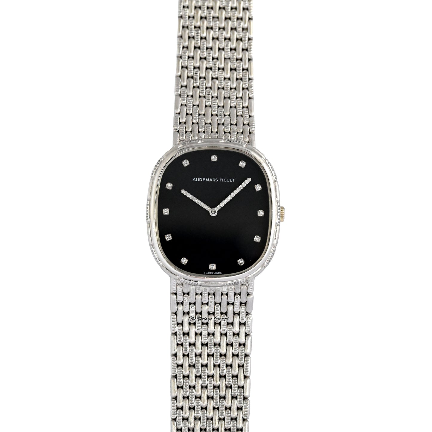 Audemars Piguet 18K White Gold Black Dial Diamond Manual