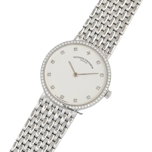 Vacheron  Constantin 18K White Gold Manual Bracelet Watch Diamond indexes