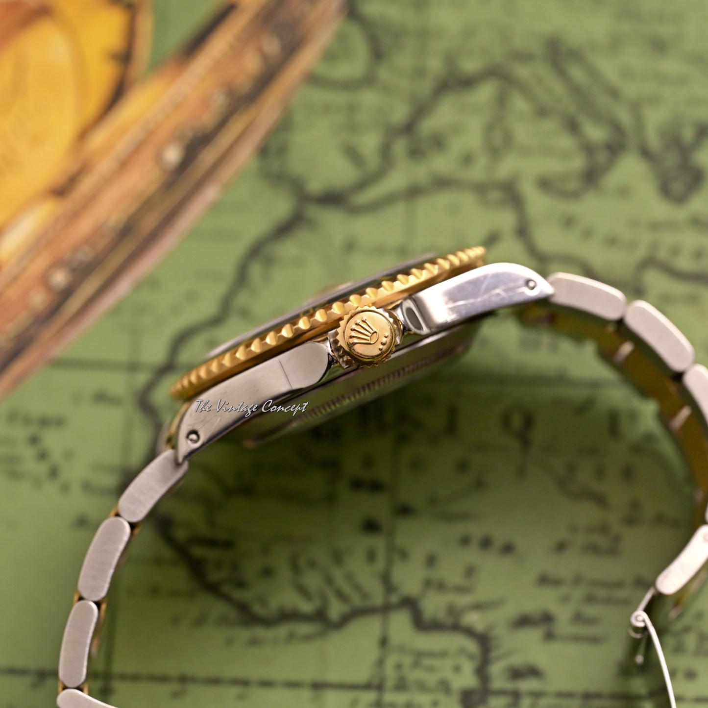 Rolex Two-Tone Submariner Gold Dial with Sapphire & Diamond Indexes Ref. 16613