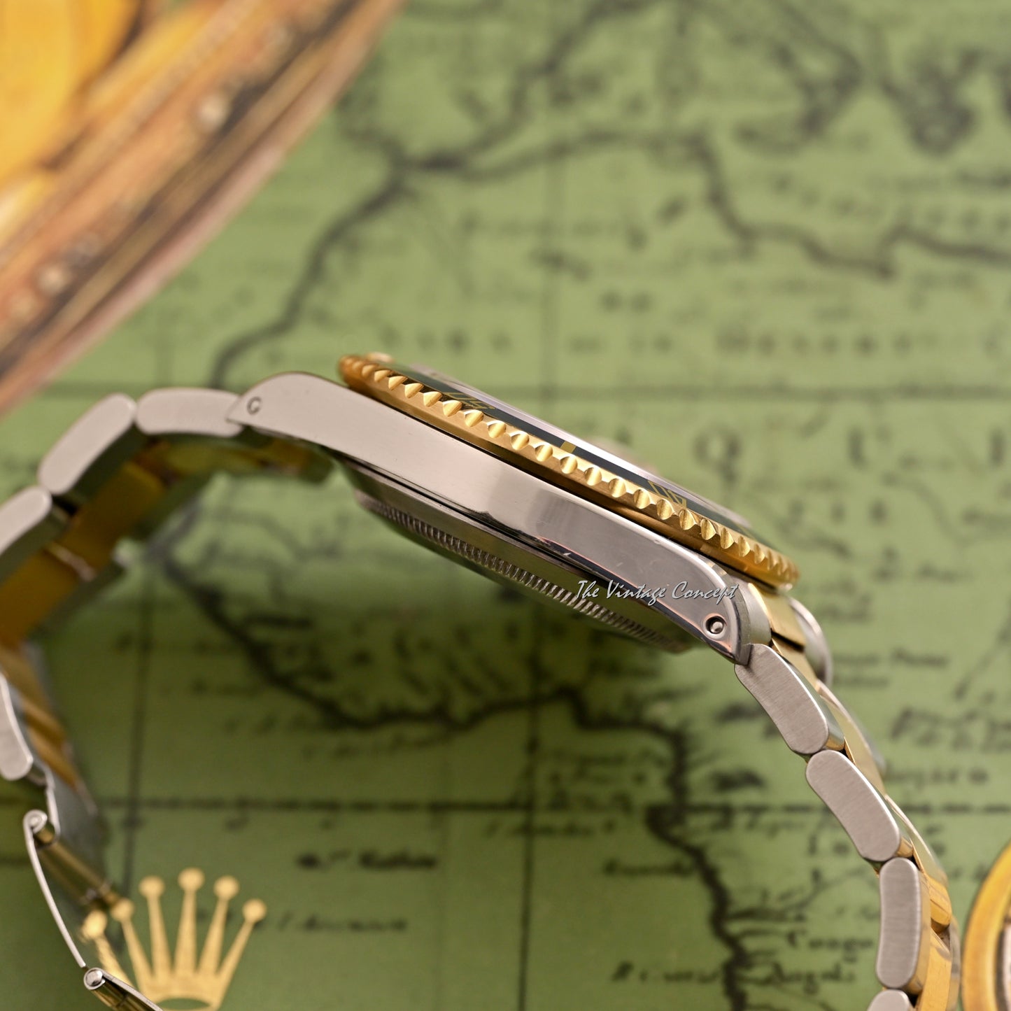 Rolex Two-Tone Submariner Gold Dial with Sapphire & Diamond Indexes Ref. 16613