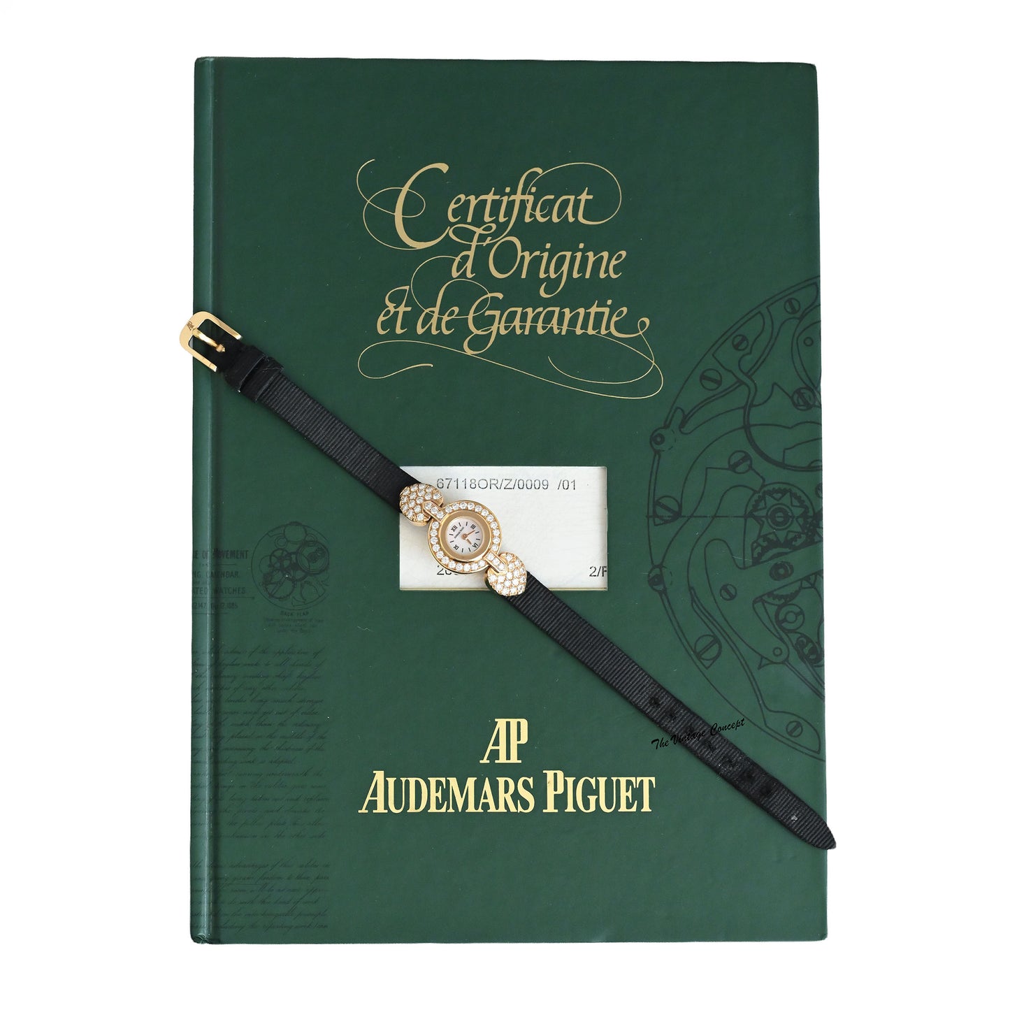Audemars Piguet 18K Yellow Gold Diamond Seiling Box & Paper