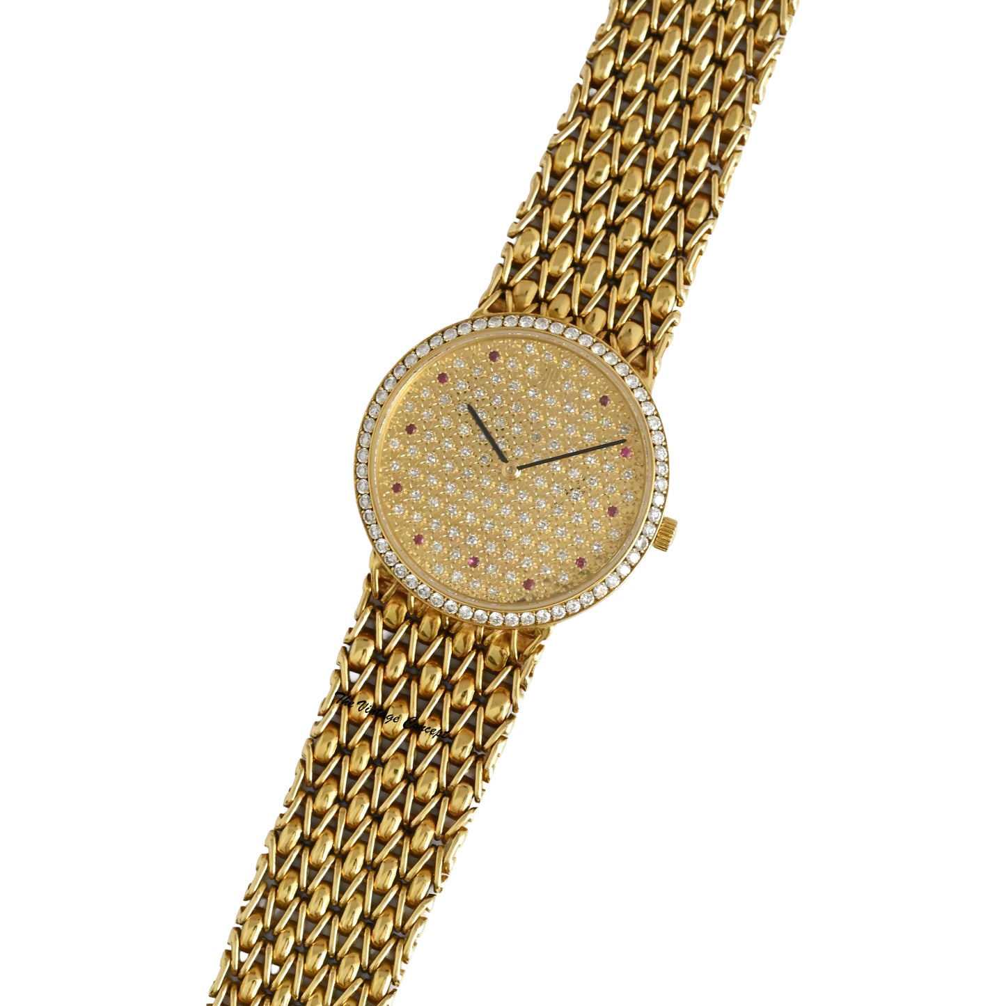 Audemars Piguet 18K 31mm Yellow Gold Quartz with Diamond Ruby Index Bezel