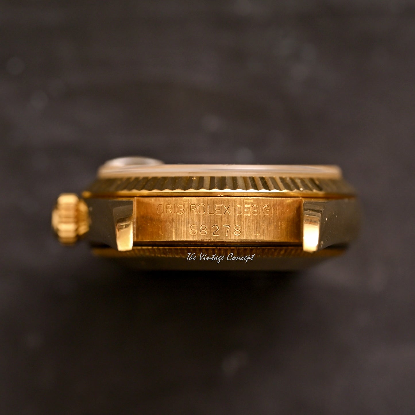 Rolex 18K Yellow Gold 31mm Datejust Gold Dial with Diamond Indexes Ref. 68278