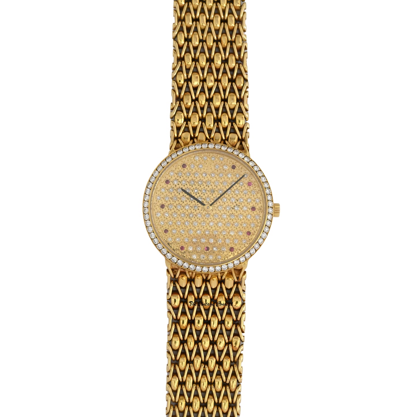 Audemars Piguet 18K 31mm Yellow Gold Quartz with Diamond Ruby Index Bezel