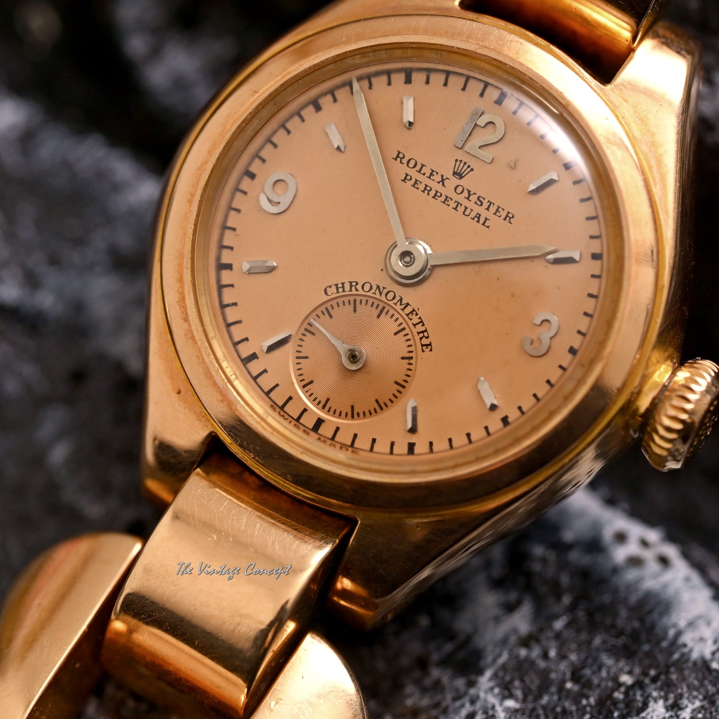 Rolex 18K Rose Gold Oyster Perpetual Chronometre Automatic w/ Box & Paper Ref. 4214