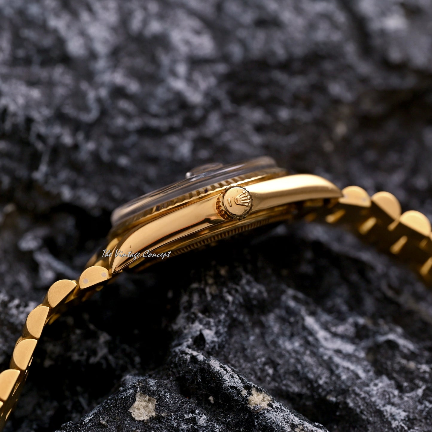 Rolex Day-Date 18K Yellow Gold Blue Sigma Dial with Diamond Indexes Ref. 1803