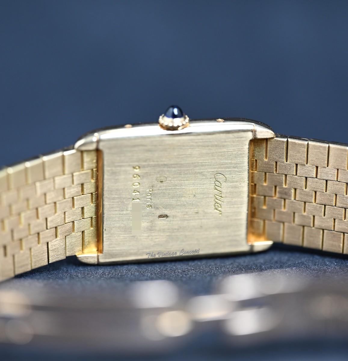 Cartier 18K Yellow Gold Tank Arrondie Paris 96041 w/750 Integrated Bracelet