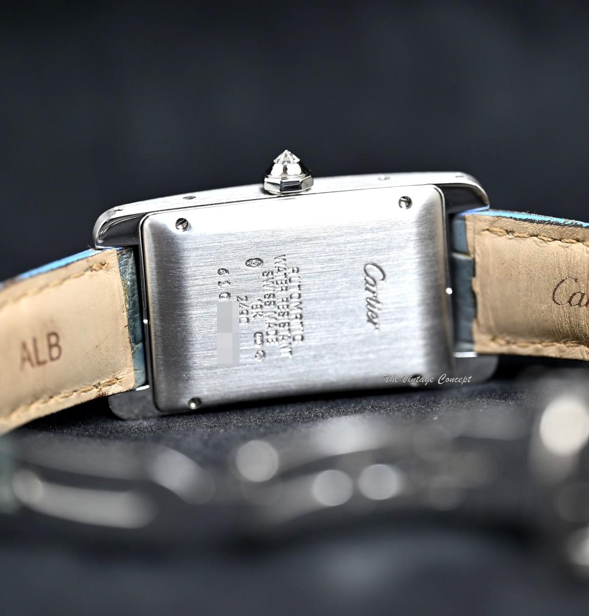 Cartier Tank Americaine 18K WG Diamond Bezel Automatic Ref. 2490 still under Cartier warranty