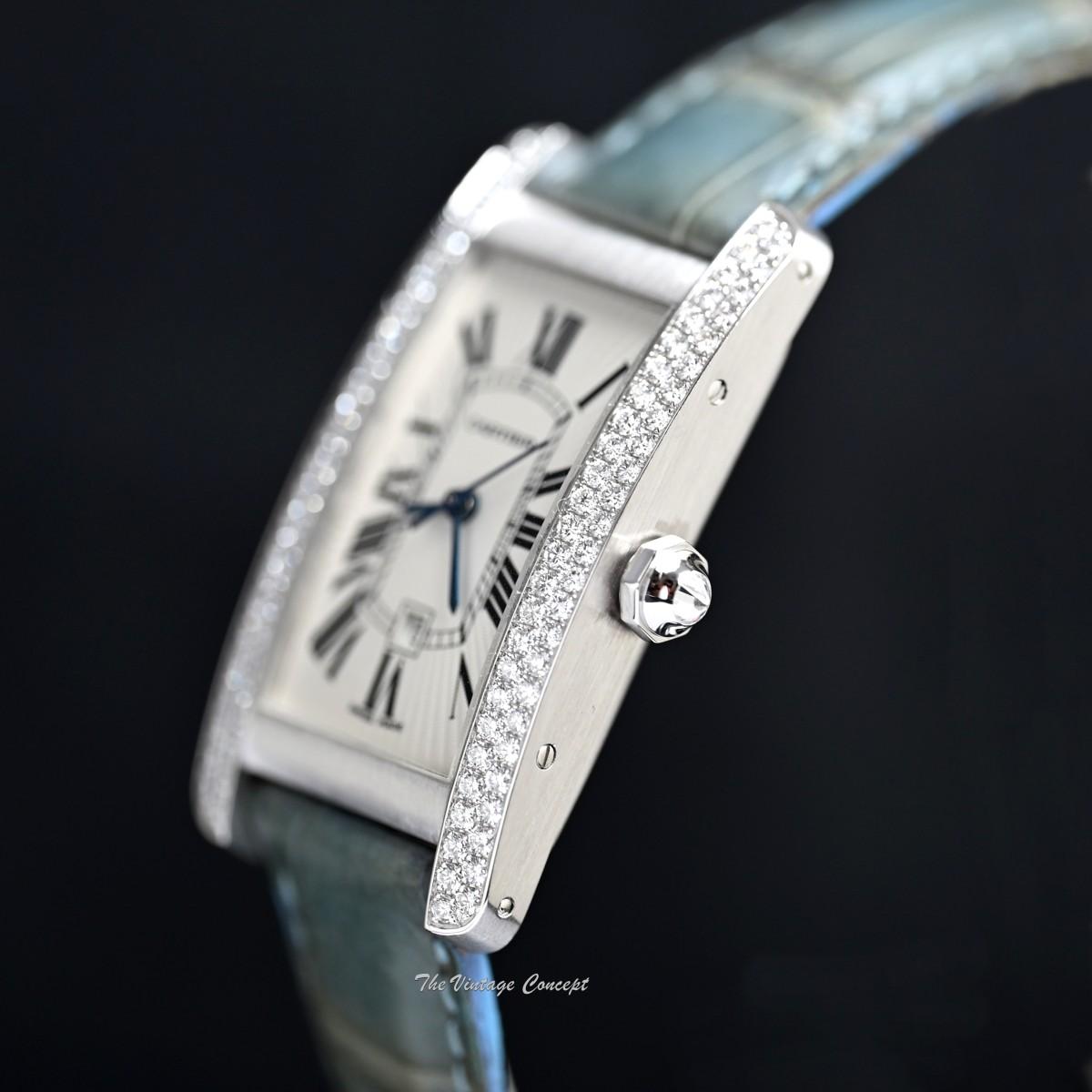 Cartier Tank Americaine 18K WG Diamond Bezel Automatic Ref. 2490 still under Cartier warranty